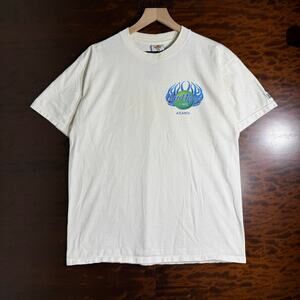 90s Mens Hard Rock Cafe Heavy Flaming Atlanta Tee L